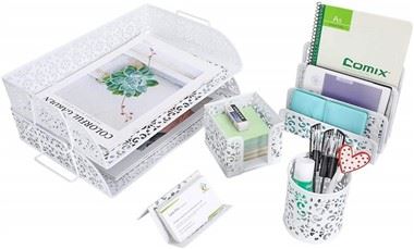 White Desk Organizer Set