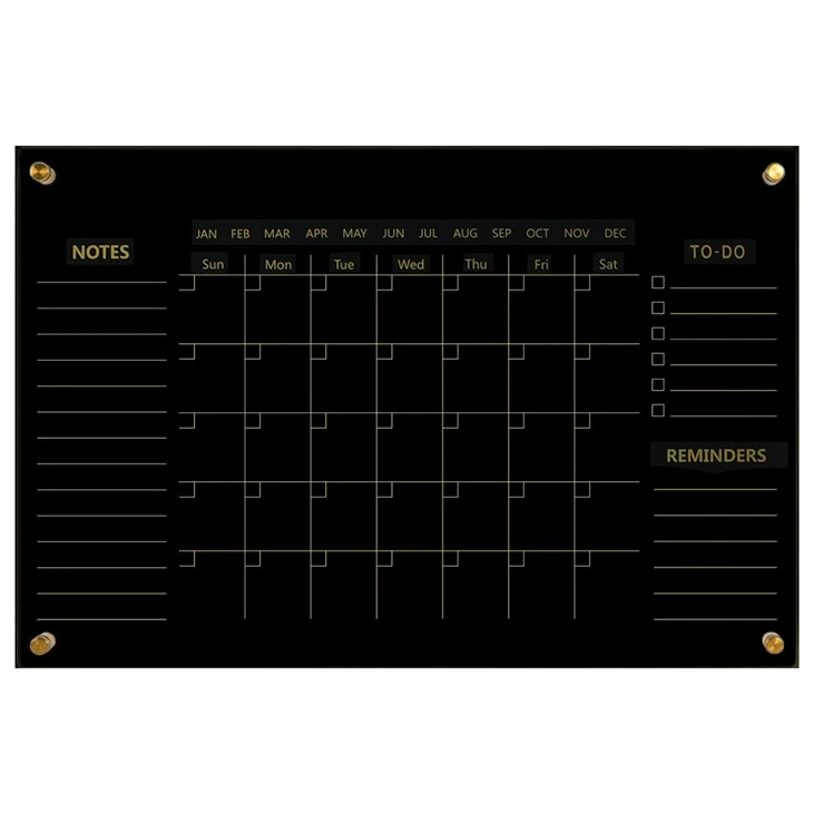 Black Acrylic Calendar Dry Erase Black Acrylic Calendar Dry Erase